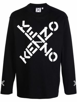 Kenzo ogo-print long-sleeve top - Black