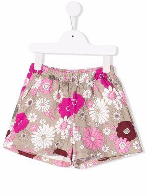 Douuod Kids floral-print cotton shorts - Neutrals