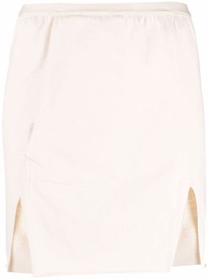 Rick Owens front-slit mini skirt - Neutrals