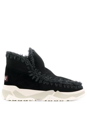 Mou crochet stitch-trim boot sneakers - Black