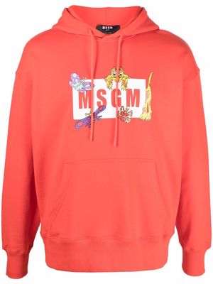 MSGM logo-print hoodie - Red