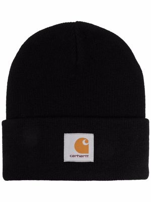 Carhartt WIP logo-patch knitted beanie - Black