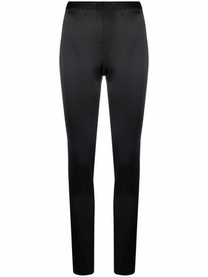 Carine Gilson high-waist silk-jersey leggings - Black