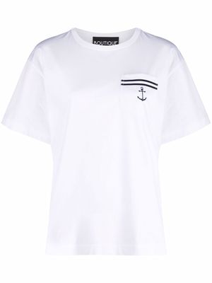 Boutique Moschino embroidered-anchor T-shirt - White