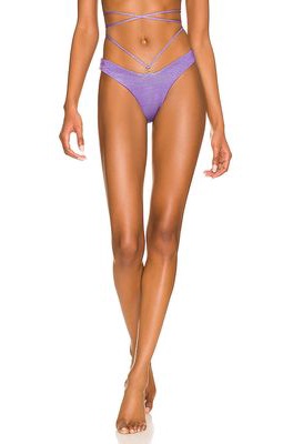 Monica Hansen Beachwear Criss Cross Bikini Bottom in Purple