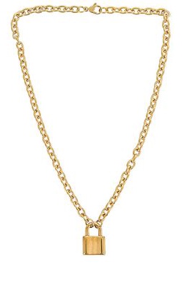 petit moments Lock It Up Necklace in Metallic Gold.