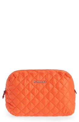 MZ Wallace Mica Quilted Nylon Cosmetics Case in Flame Oxford