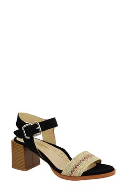 Unity in Diversity Yolanda Rainbow Braid Ankle Strap Sandal in Black Rainbow