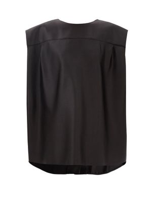 The Row - Amber Cap-sleeves Silk Blouse - Womens - Black