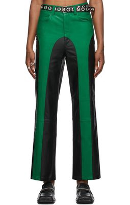 Theophilio Black & Green Two Tone Hi Trousers