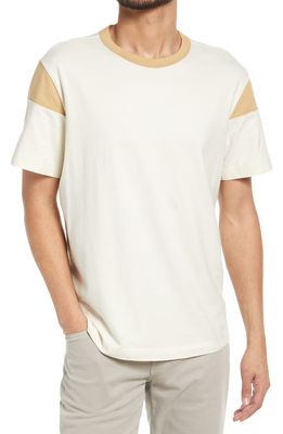 AG Beckham Colorblock T-Shirt in Ivory Dust/Sand