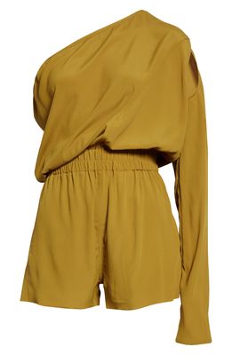 Rick Owens One-Shoulder Romper in Yellow