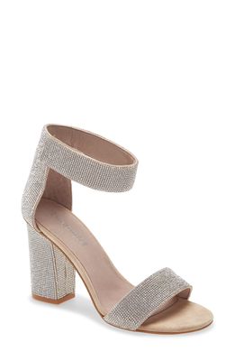 Jeffrey Campbell Kassidy Ankle Strap Sandal in Nude Suede Champagne