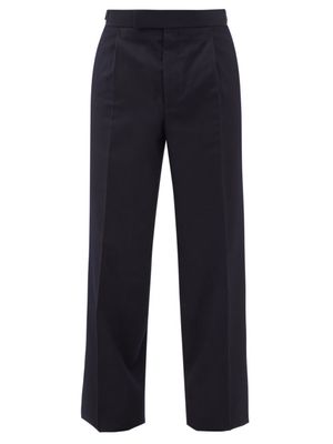 Thom Browne - Pleated Wool-piqué Suit Trousers - Mens - Navy