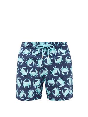 Vilebrequin - Moorea Crab-print Swim Shorts - Mens - Blue Multi