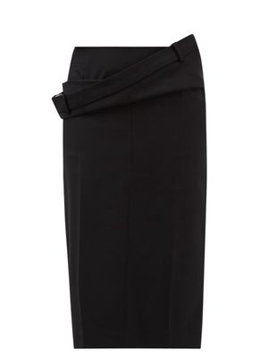 Jacquemus - Vela Layered-waist Wool Pencil Skirt - Womens - Black