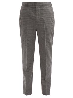 Missoni - Micro-check Wool-blend Trousers - Mens - Grey
