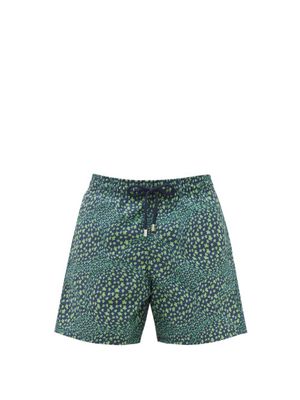Vilebrequin - Moorea Turtle-print Recycled-shell Swim Shorts - Mens - Green Multi
