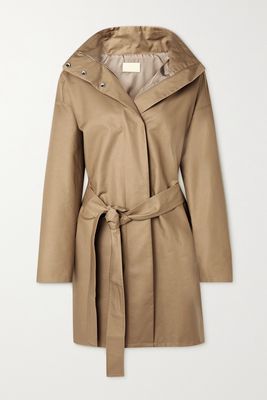 The Row - Paulita Hooded Belted Cotton-shell Coat - Neutrals