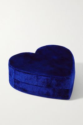 Roxanne First - Small Heart Velvet Jewelry Box - Blue