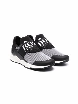 BOSS Kidswear logo-strap sneakers - Black