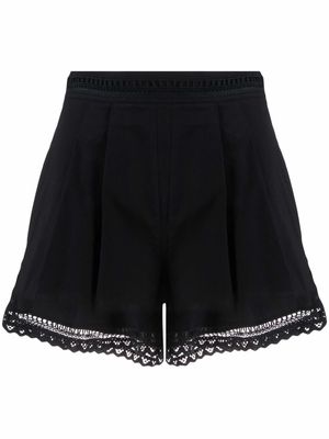 Ermanno Scervino high-waisted crochet-design shorts - Black