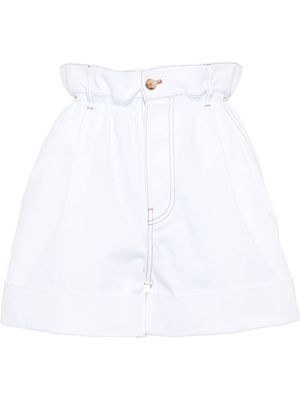 Miu Miu drill paper bag shorts - White