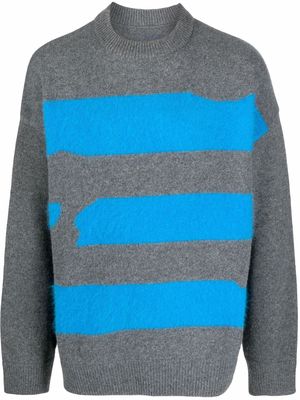 Ader Error striped-knit jumper - Grey