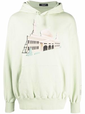 UNDERCOVER graphic-print cotton hoodie - Green