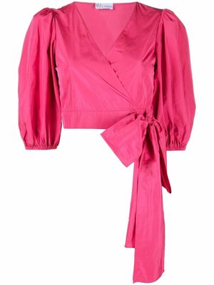 RED Valentino wrap-front cropped blouse - Pink