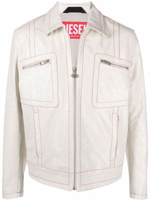 Diesel CL-L-Cale leather jacket - White