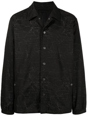 Ports V patterned button-up shirt - Black