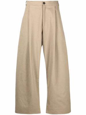 Studio Nicholson wide-leg high-waisted trousers - Neutrals
