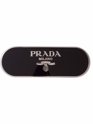 Prada logo-plaque hair clip - Black