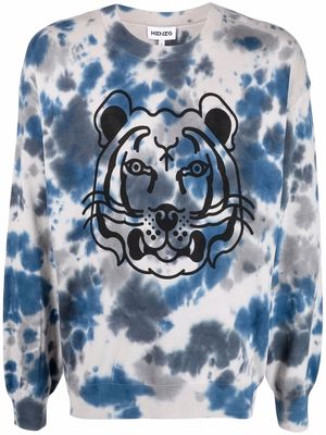 Kenzo Tiger Head-print crew neck sweatshirt - Grey