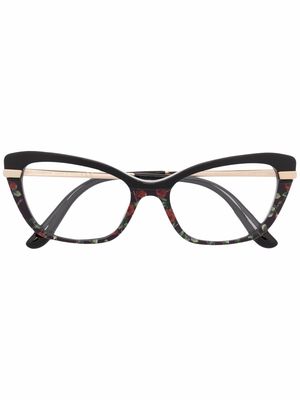 Dolce & Gabbana Eyewear cat eye-frame glasses - Black