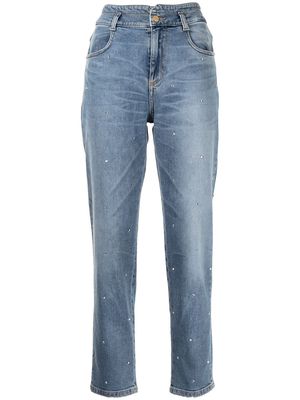 ERMANNO FIRENZE crystal-embellished baggy jeans - Blue
