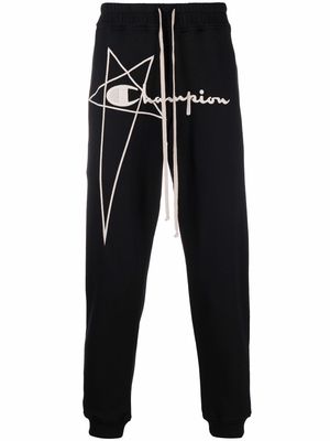 Rick Owens X Champion embroidered logo track pants - Black
