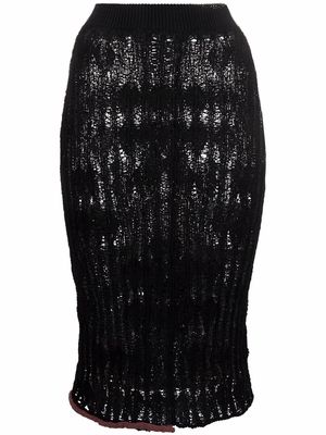 Acne Studios ladder-knit cotton blend skirt - Black