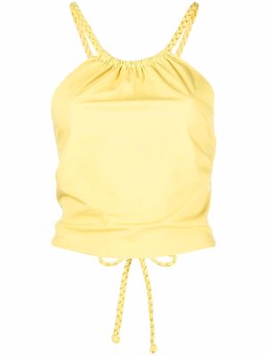 RED Valentino lace-up halterneck top - Yellow