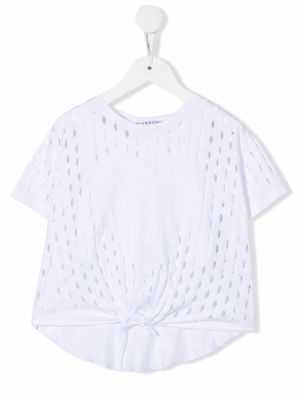 Givenchy Kids heart-pattern cotton T-shirt - White