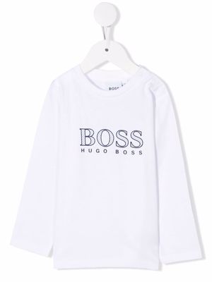 BOSS Kidswear logo-print long-sleeve top - White