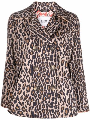 Bazar Deluxe leopard-print double-breasted jacket - Neutrals