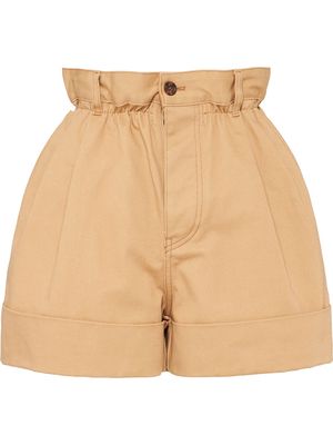 Miu Miu Drill high-waisted shorts - Neutrals
