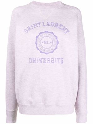 Saint Laurent logo-print oversized sweater - Purple