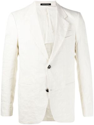 Emporio Armani textured single-breasted blazer - White