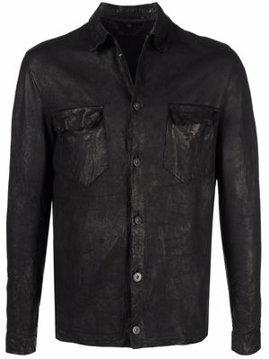 Salvatore Santoro leather shirt jacket - Black