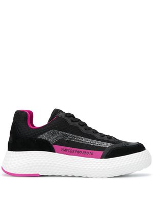 Emporio Armani platform logo print sneakers - Black