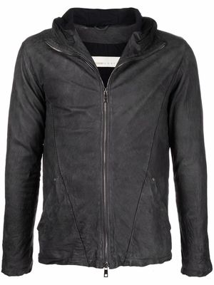 Giorgio Brato hooded leather jacket - Grey