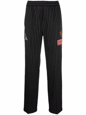 Just Cavalli logo-patch striped trousers - Black